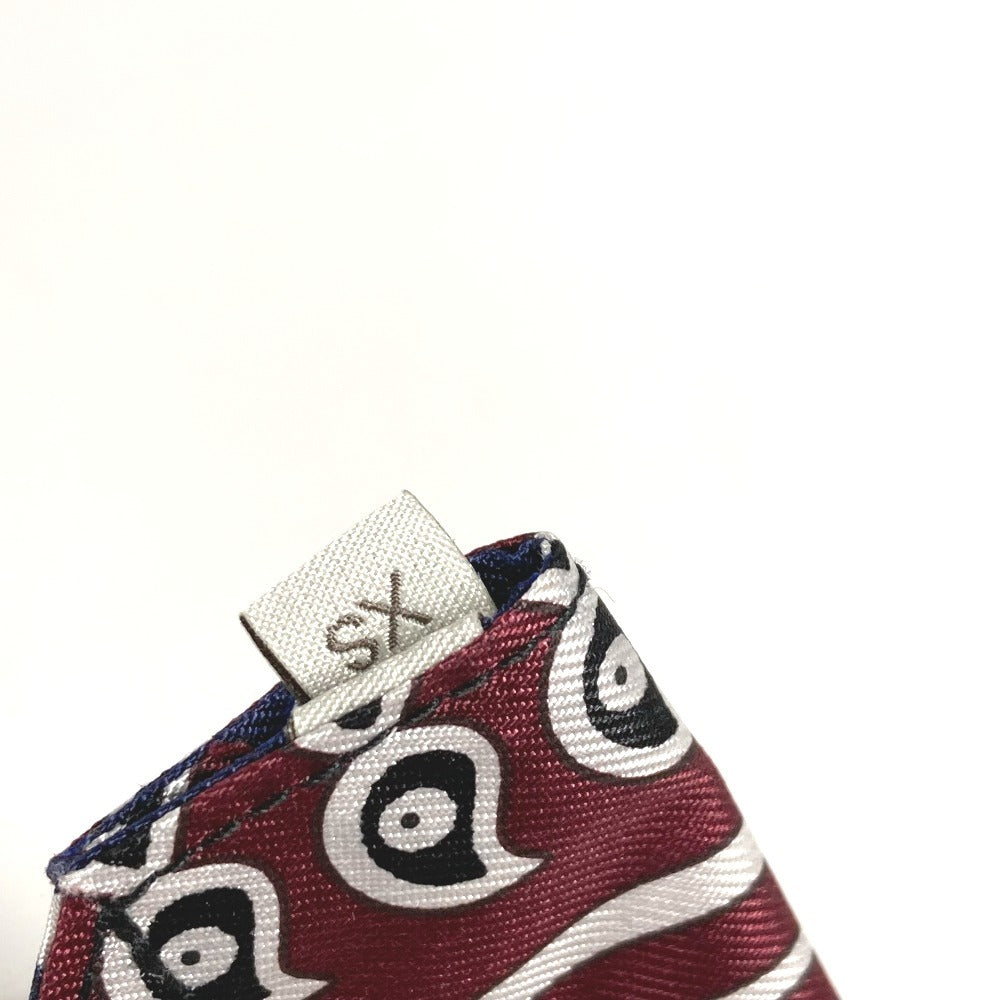 HERMES H800750E 01 Pet Dog DOG Dog Bandana 《Apron Doll》 S Loop for passing dog collar through Collar Silk Unisex Bordeaux / Blue Marine Navy