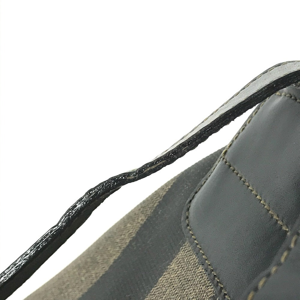 FENDI vintage Pecan logo bag backpack Backpack PVC/Leather khaki/Black Used