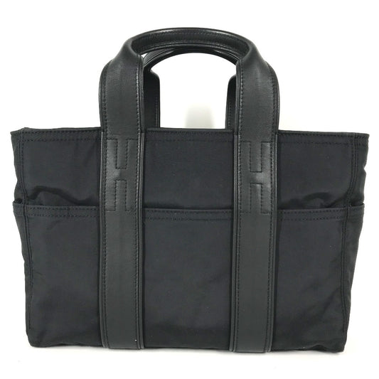 HERMES AcapulcoPM Acapulco PM Bag Tote Bag Square Hand Bag Nylon / Leather Black Used