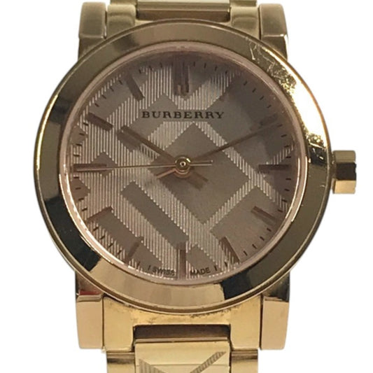 BURBERRY BU9235 ロゴ Check Watches Women's Watches Wristwatch Metal Rose Gold Pink Gold Used