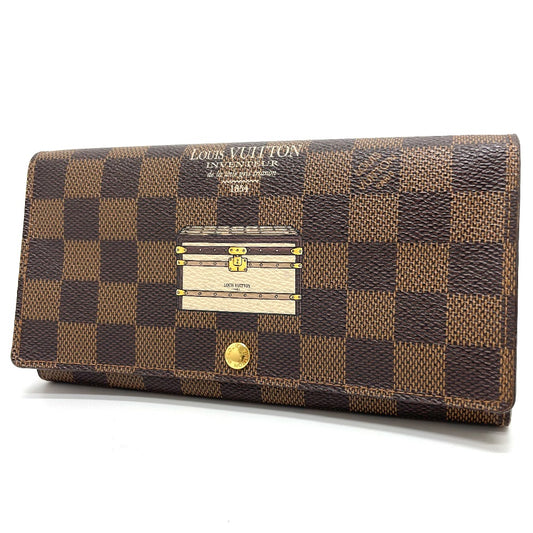 LOUIS VUITTON N63179 Damier Portefeuille Sarah Bifold Wallet Long Wallet Damier Canvas Women's Ebene Brown