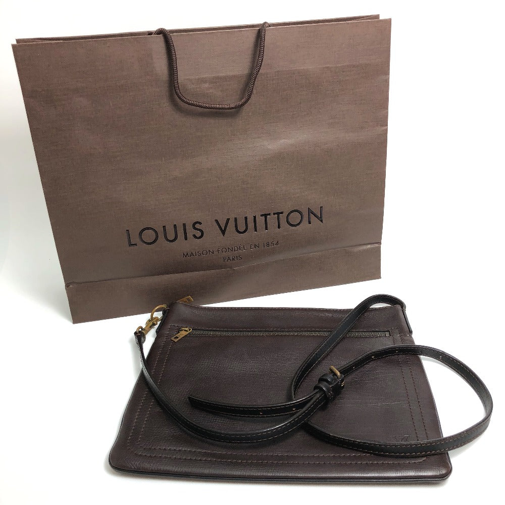 LOUIS VUITTON M93453 ユタ ポシェット シャウニーMM カバン 斜め掛け ショルダーバッグ ユタレザー メンズ カフェ ブラウン