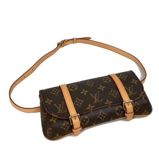 LOUIS VUITTON M51159 Monogram Canvas Pochette Marel Waist Pouch/Fan Bag in Brown