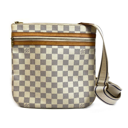 LOUIS VUITTON N51112 Damier Azur Pochette Bosphore Crossbody Shoulder Bag in Damier Azur Canvas, Women's, Azure White