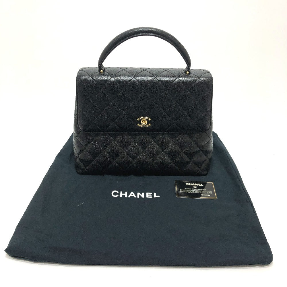 CHANEL Coco Mark CC Matelasse Quilted Tote Bag in Caviar Leather, Black