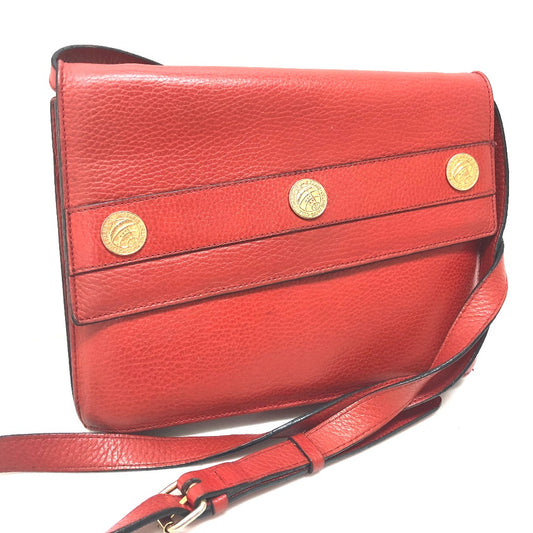 CELINE Vintage Flap Shoulder Bag in Leather, Red, Women's
