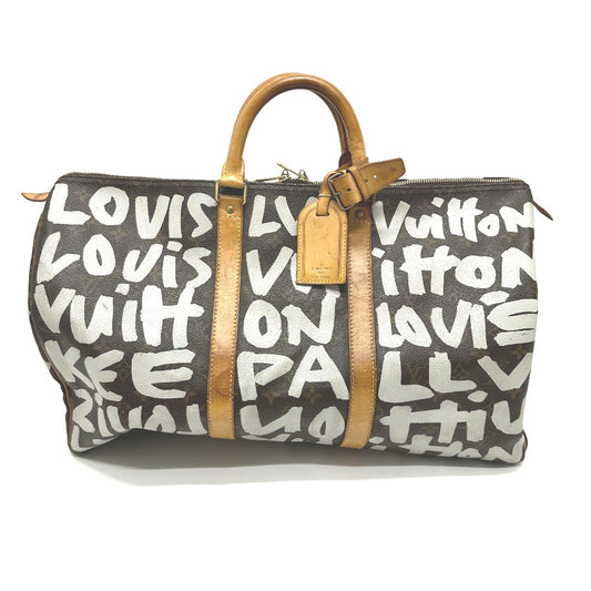 LOUIS VUITTON M92197 Monogram Graffiti Keepall 50 Boston Bag Bag Travel Bag Travel Bag Boston Bag Monogram Graffiti Canvas Unisex Brown