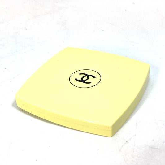 CHANEL 138065 CC ココマーク ミロワール ドゥーブル ファセット コンパクト ダブル ミラー 鏡 プラスチック レディース オヴニー 129 イエロー