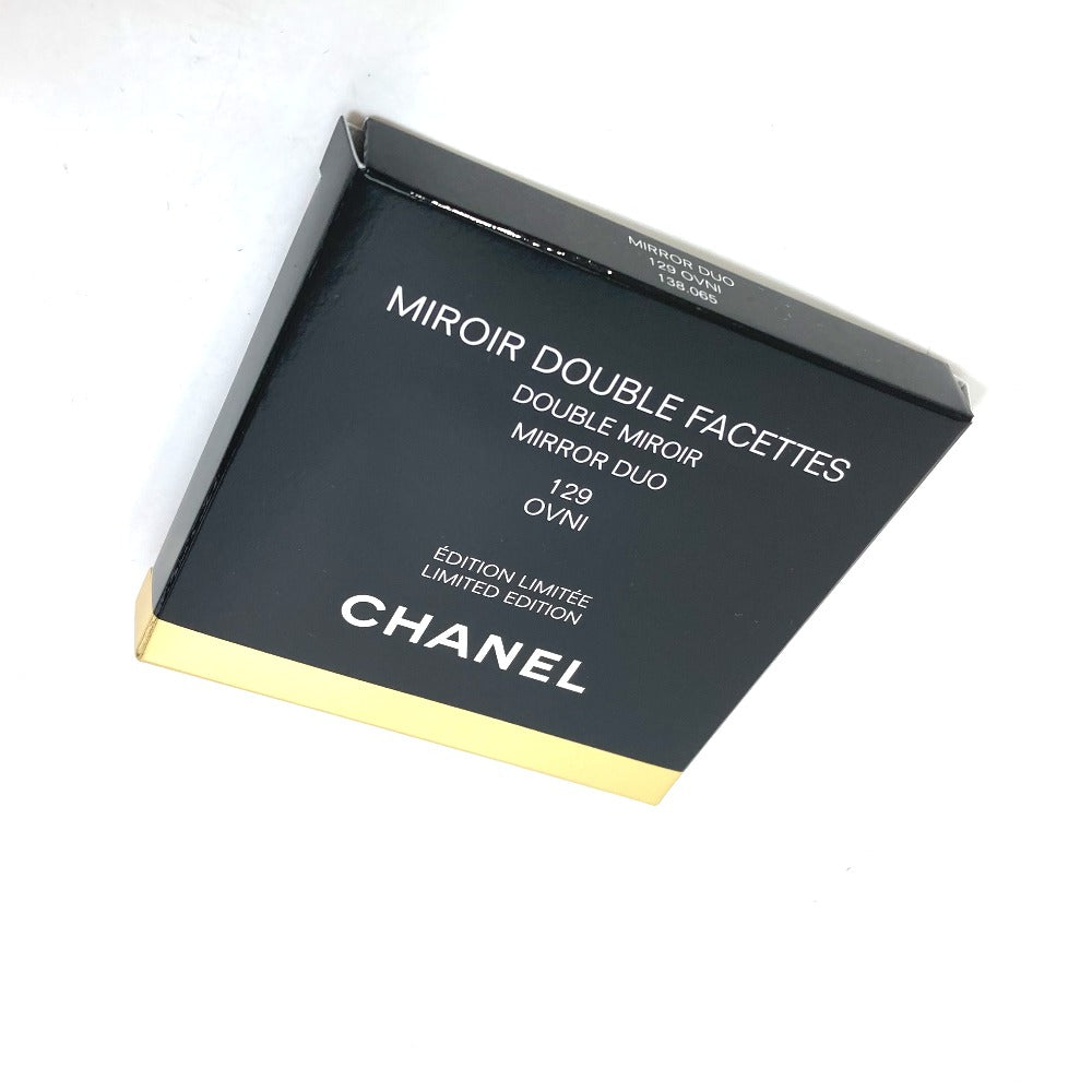 CHANEL 138065 CC ココマーク ミロワール ドゥーブル ファセット コンパクト ダブル ミラー 鏡 プラスチック レディース オヴニー 129 イエロー