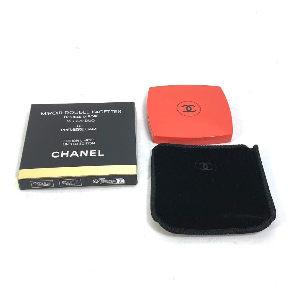 CHANEL 138064 CC ココマーク ミロワール ドゥーブル ファセット コンパクト ダブル ミラー 鏡 プラスチック レディース プルミエールダム 121 オレンジ系
