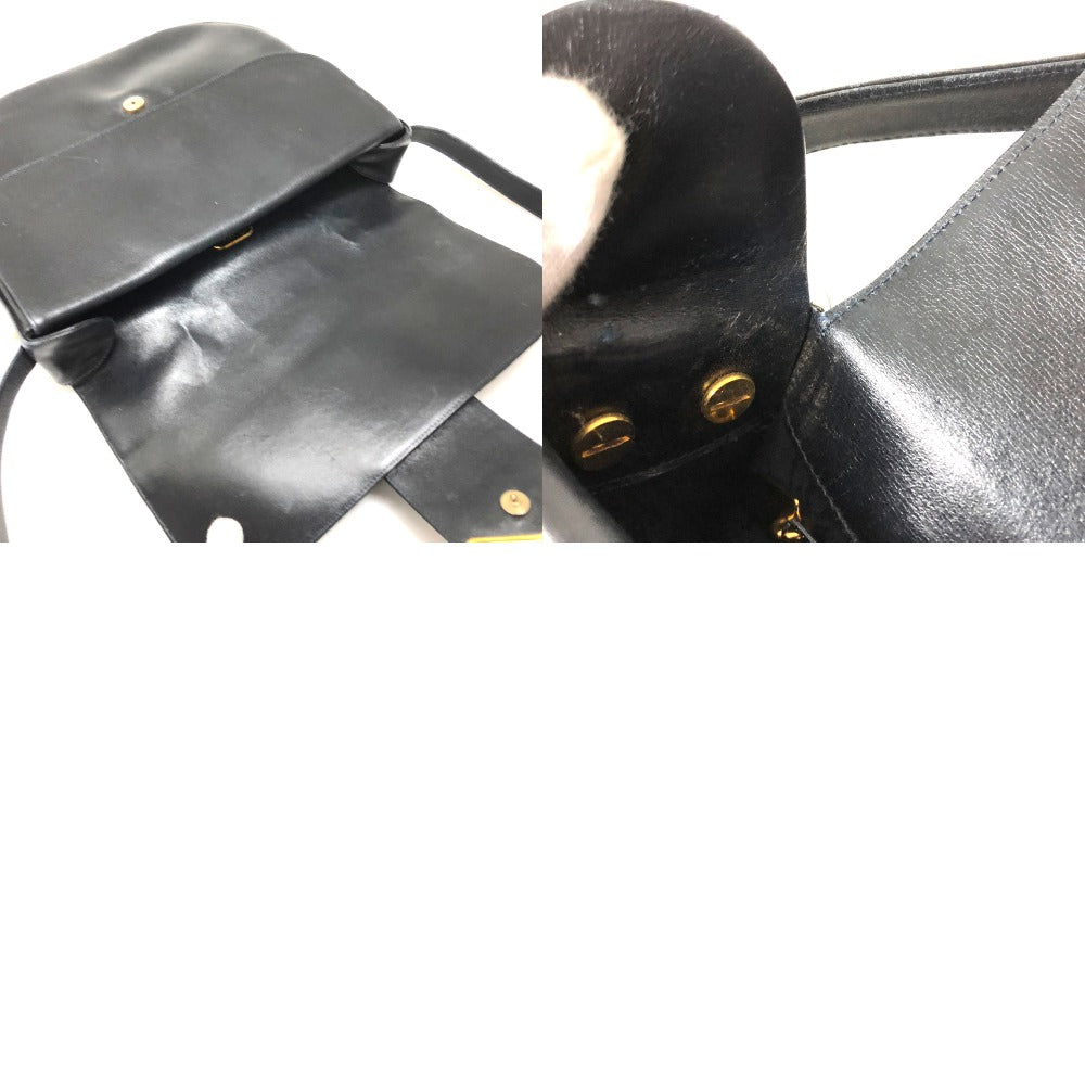 CARTIER Sapphire Line Flap Bag Crossbody Shoulder Bag Leather Women's Dark Navy