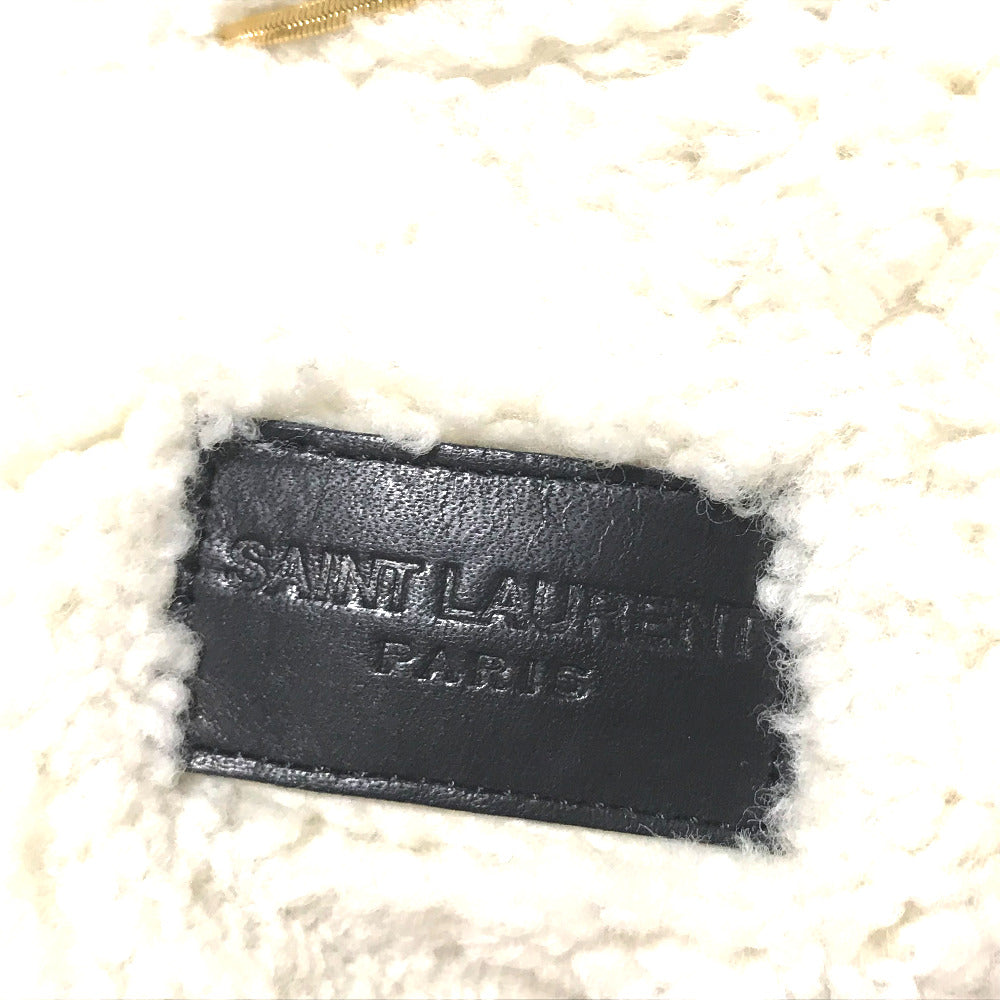 SAINT LAURENT PARIS 483202 YZ883 ロゴ モノグラムマキシパッチ ボア デニムジャケット コットン レディース - brandshop-reference