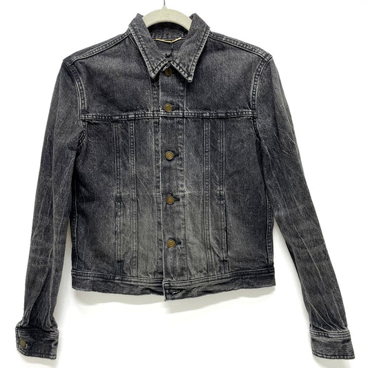 SAINT LAURENT PARIS 484738 ハートワッペン ロゴボタン デニムジャケット コットンデニム レディース - brandshop-reference