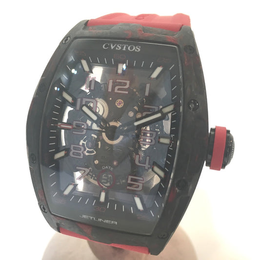 CVSTOS CVT-JET2-SL-RED FGDC スケルトン チャレンジ ジェットライナーⅡ 自動巻 腕時計 カーボン メンズ - brandshop-reference