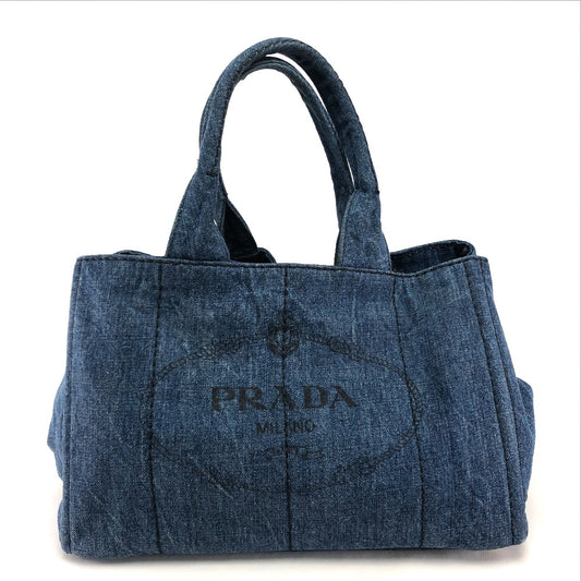 PRADA B1877B カナパ DENIM(デニム) スモールトートバッグ ハンドバッグ デニム レディース - brandshop-reference
