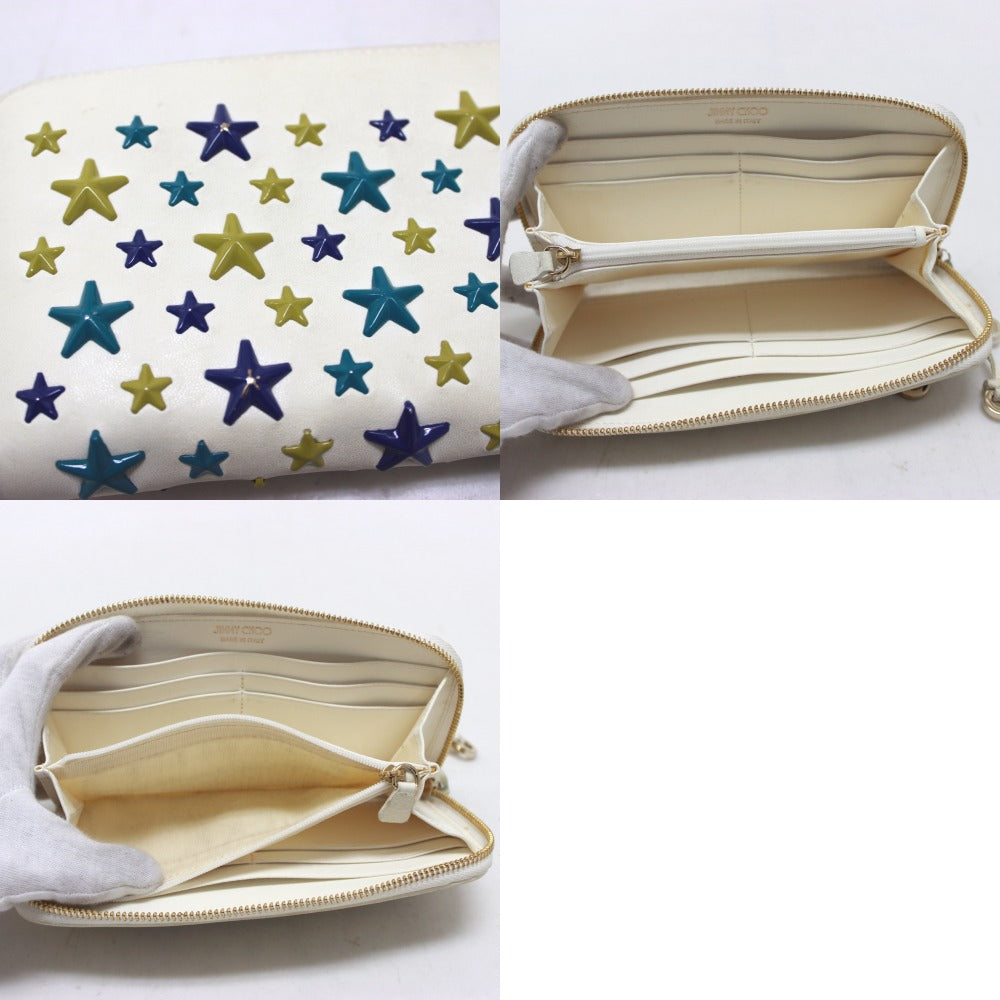 JIMMY CHOO ラウンドファスナー長財布 スタースタッズ レザー レディース 長財布(小銭入れあり) - brandshop-reference
