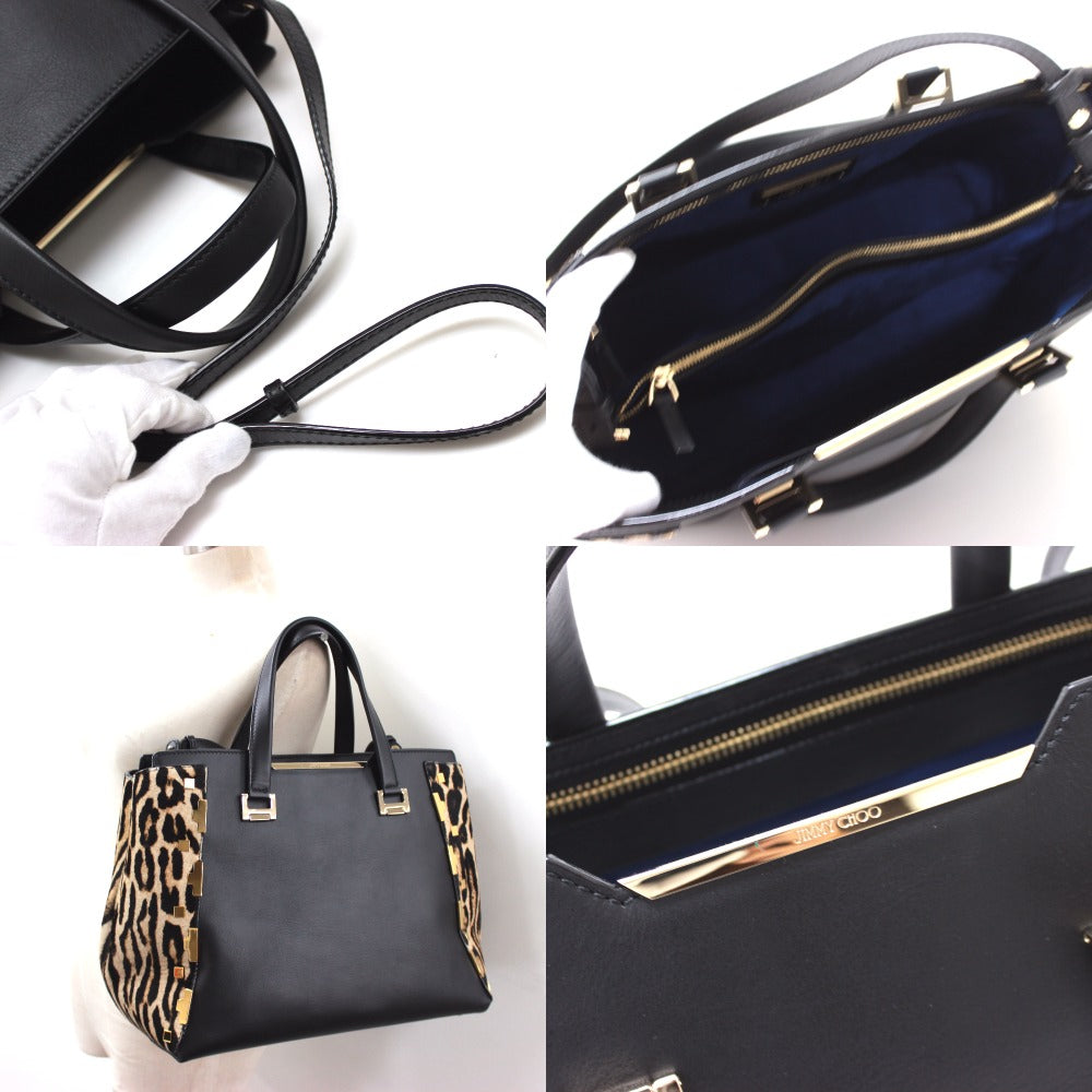 JIMMY CHOO ハンドバッグ ショルダーバッグ レオパード レザー×ハラコ レディース 2wayバッグ - brandshop-reference