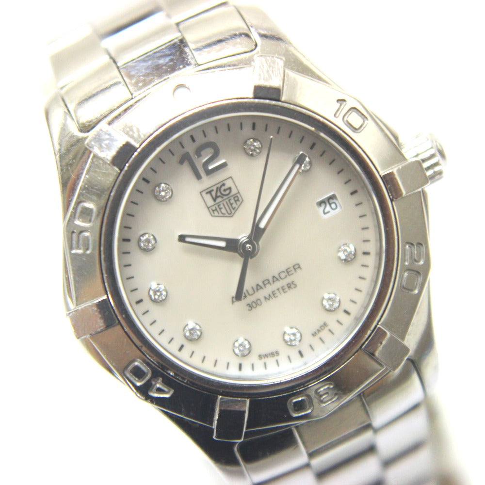 TAG HEUER WAF1415 アクアレーサー 10Pダイヤ クオーツ 腕時計 SS レディース