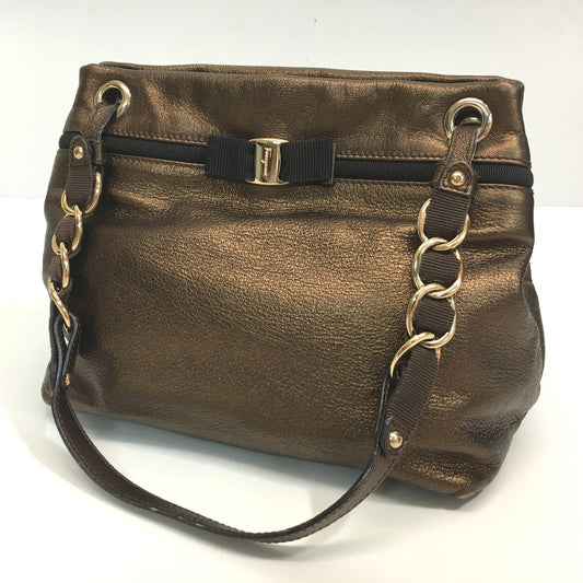 Salvatore Ferragamo チェーンショルダーバッグ ハンドバッグ リボン ヴァラ レザー レディース トートバッグ - brandshop-reference