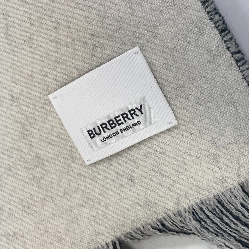 BURBERRY 80085081 バイカラー フリンジ スカーフ ロゴ マフラー ウール レディース - brandshop-reference
