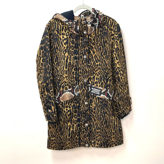 BURBERRY 8022743 チェック ブルゾン レオパード 豹 ヒョウ フード付き ジャンバー アウター コート 長袖 ロングコート ポリアミド レディース - brandshop-reference