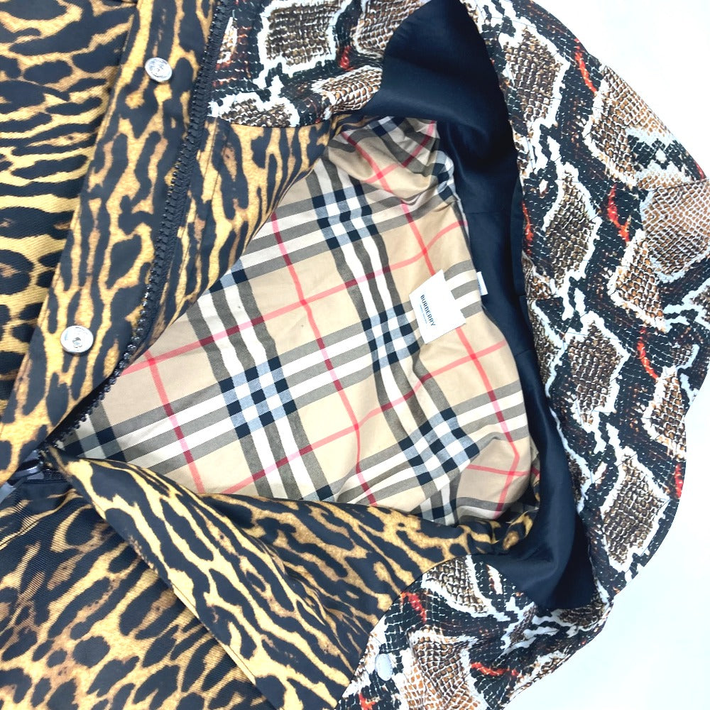 BURBERRY 8022743 チェック ブルゾン レオパード 豹 ヒョウ フード付き ジャンバー アウター コート 長袖 ロングコート ポリアミド レディース - brandshop-reference