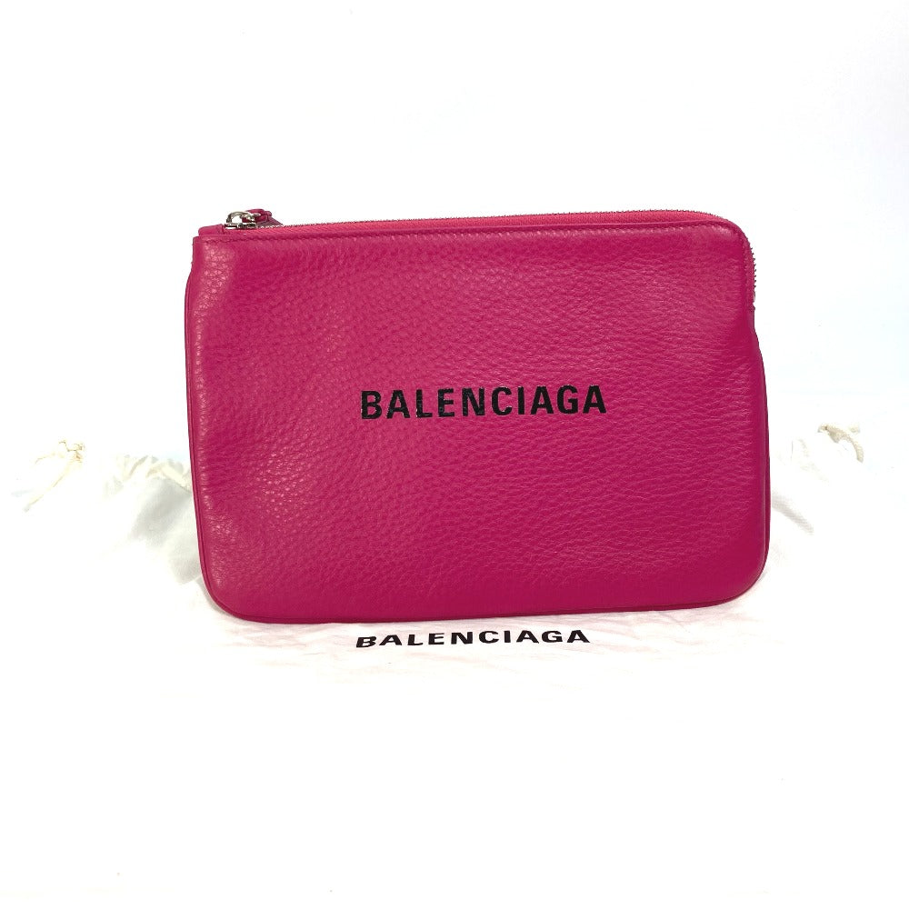 BALENCIAGA 492465 ロゴ エブリデイ ポーチM カバン クラッチバッグ レザー レディース - brandshop-reference