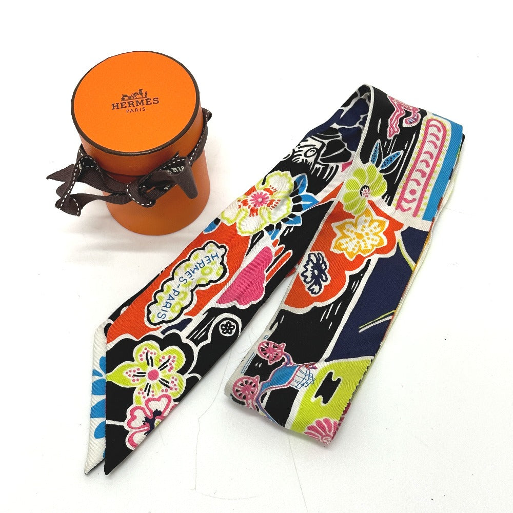 HERMES フラワー 紅型 BINGATA ツイリー スカーフ シルク レディース - brandshop-reference
