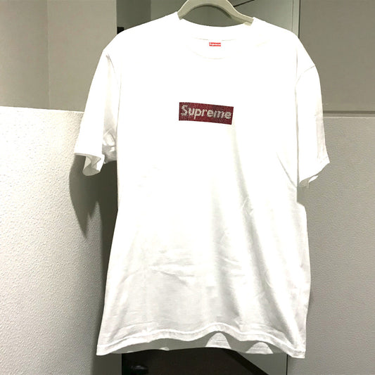 Supreme ボックス ロゴ Tシャツ SUPREME×スワロフスキー 2019SS 半袖Tシャツ コットン メンズ - brandshop-reference