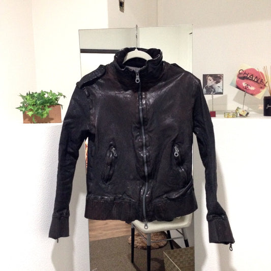 ISAMUKATAYAMA BACKLASH 982-02 ジャケット バッファローレザー ライダース ジップアップ レザー メンズ ブルゾン - brandshop-reference