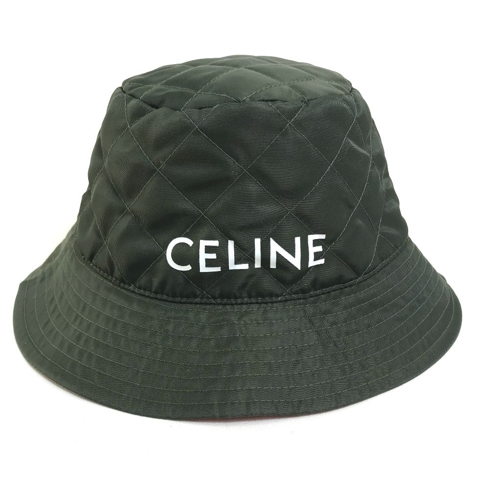 CELINE 2AUB8930C キルティング ロゴ 帽子 バケット ハット ナイロン ...