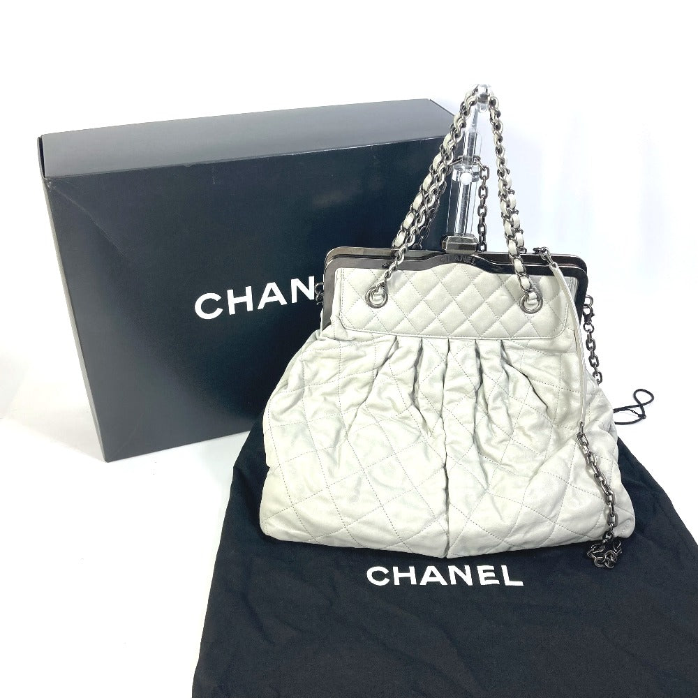 CHANEL 肩掛け がま口 チェーン マトラッセ キルティング 2WAY ショルダーバッグ レザー レディース - brandshop-reference