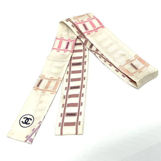 CHANEL CCココマーク 線路モチーフ バンドー ツイリー バッグアクセサリー スカーフ シルク レディース - brandshop-reference