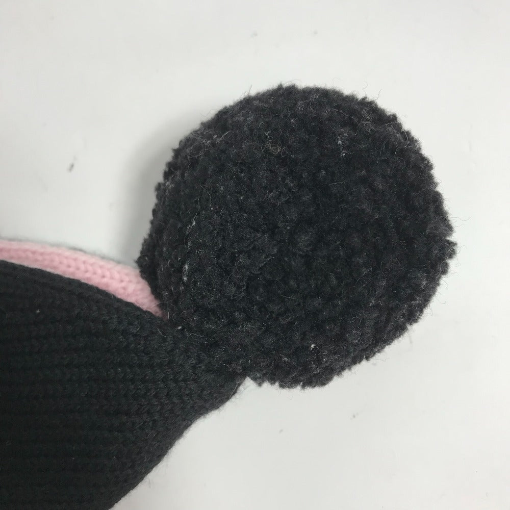 FENDI FXQ056 バイカラー ロゴ ポンポン付き ビーニー 帽子 ニット帽 ニットキャップ ニット帽 ウール レディース - brandshop-reference