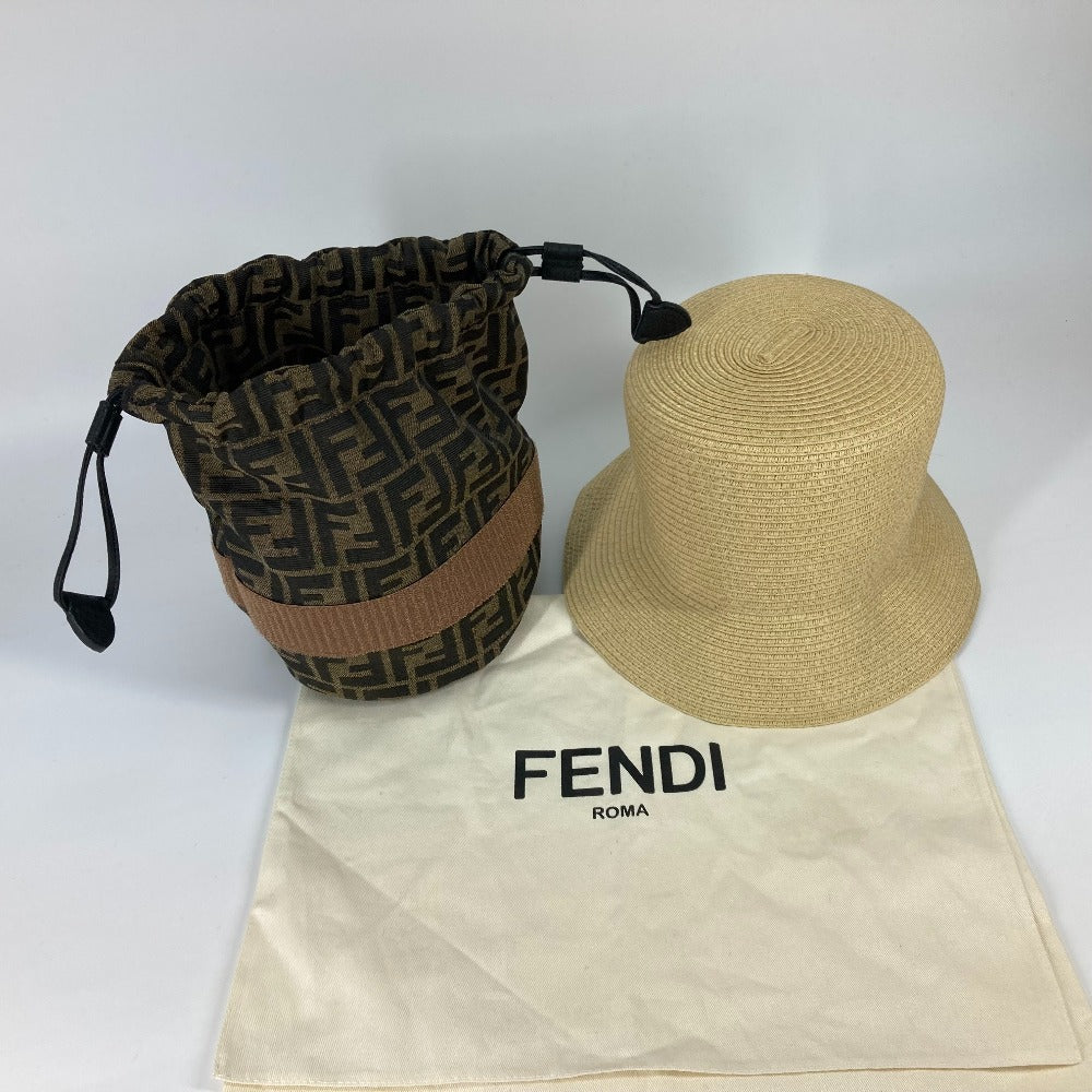 FENDI FXQ891 ハンドバッグ AIJE RAFFIA BUCKET Hat バケットハット&巾着バッグ ハット帽 帽子 バケットハット ボブハット ハット レザー レディース - brandshop-reference