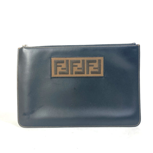 FENDI 7N0078 ポーチ ズッカ ロゴ カバン クラッチバッグ レザー メンズ - brandshop-reference