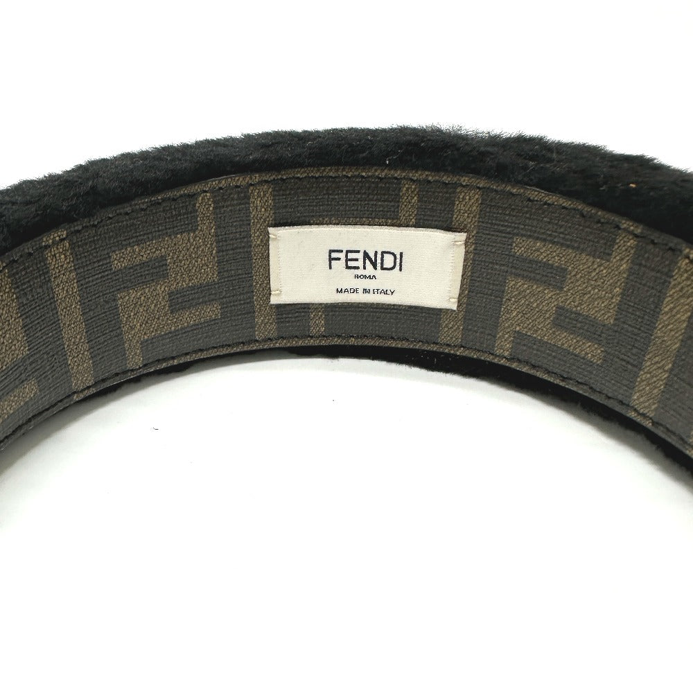 FENDI ヘアバンド ヘッドバンド ボア ズッカ ヘアアクセサリー カチューシャ ファー レディース - brandshop-reference