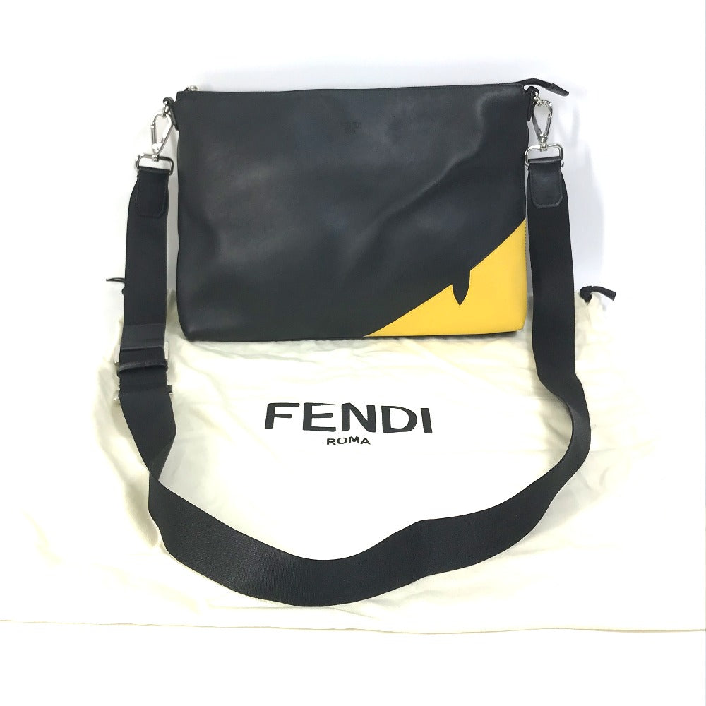 FENDI 7VA470 斜め掛け クラッチバッグ モンスター バグス 2WAY メッセンジャーバッグ カバン ショルダーバッグ レザー メンズ - brandshop-reference