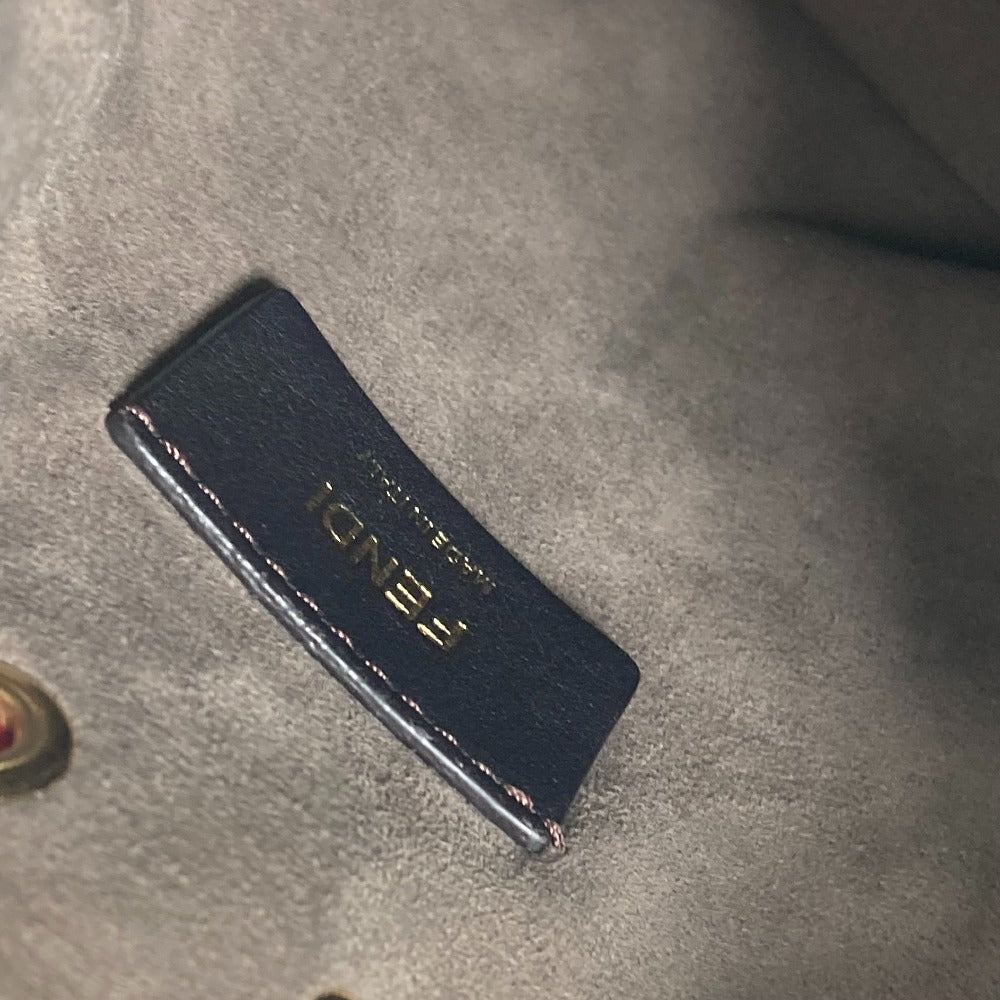 FENDI 8BS010 FF金具 巾着 バケツ ミニ モントレゾール 2WAY ハンドバッグ ポシェット 斜め掛け ショルダーバッグ レザー レディース - brandshop-reference