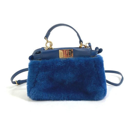 FENDI 斜め掛け マイクロピーカブー 2WAYバッグ ショルダーバッグ ハンドバッグ フェイクファー レディース - brandshop-reference