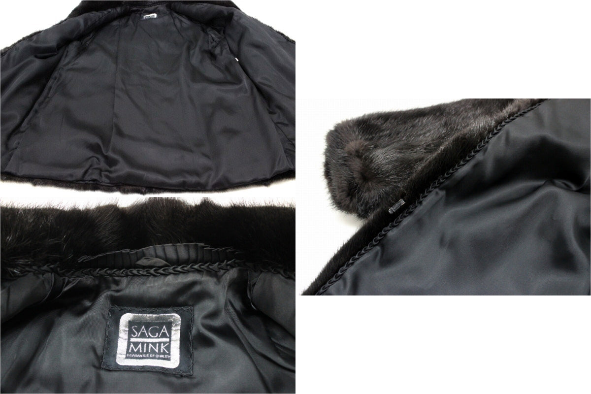 SAGA ハーフコート サガミンク 逆毛 ブラックミンク ミンク レディース アウターその他 - brandshop-reference