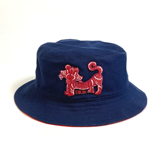 Dior 刺繍 タイガーパッチ ケニー シャーフ バケットハット 帽子 ハット コットン ユニセックス - brandshop-reference
