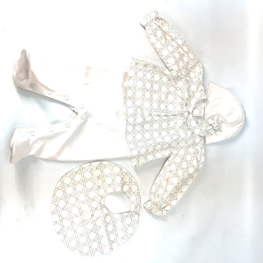 Dior カナージュ ポプリン & コットン インターロック 出産祝いギフトセット スタイ&ロンパース&ニット帽セット ニット帽 コットン キッズ - brandshop-reference