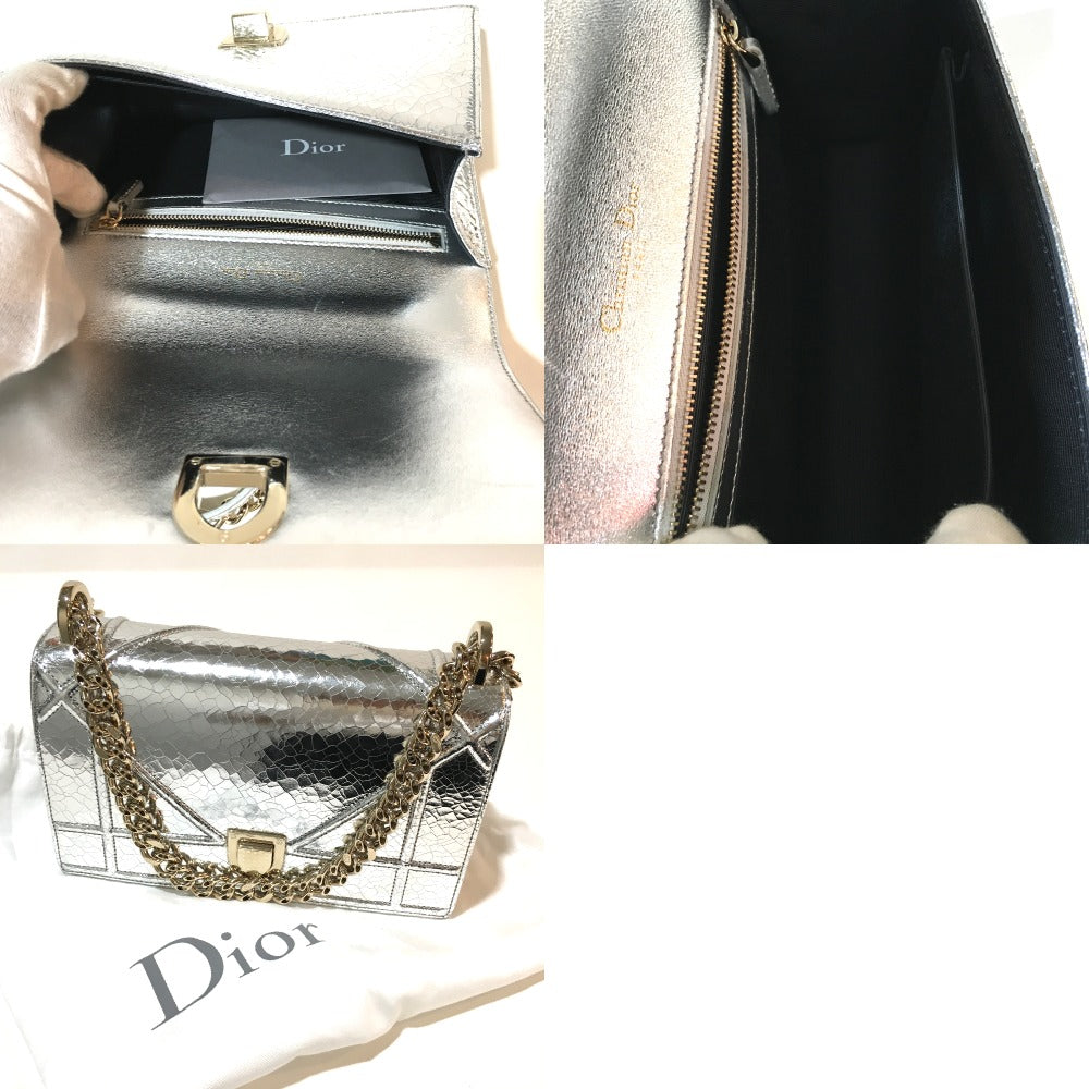 Dior チェーンショルダー DIORAMA ディオラマ スモールフラップバッグ クロコプリントレザー レディース ショルダーバッグ - brandshop-reference