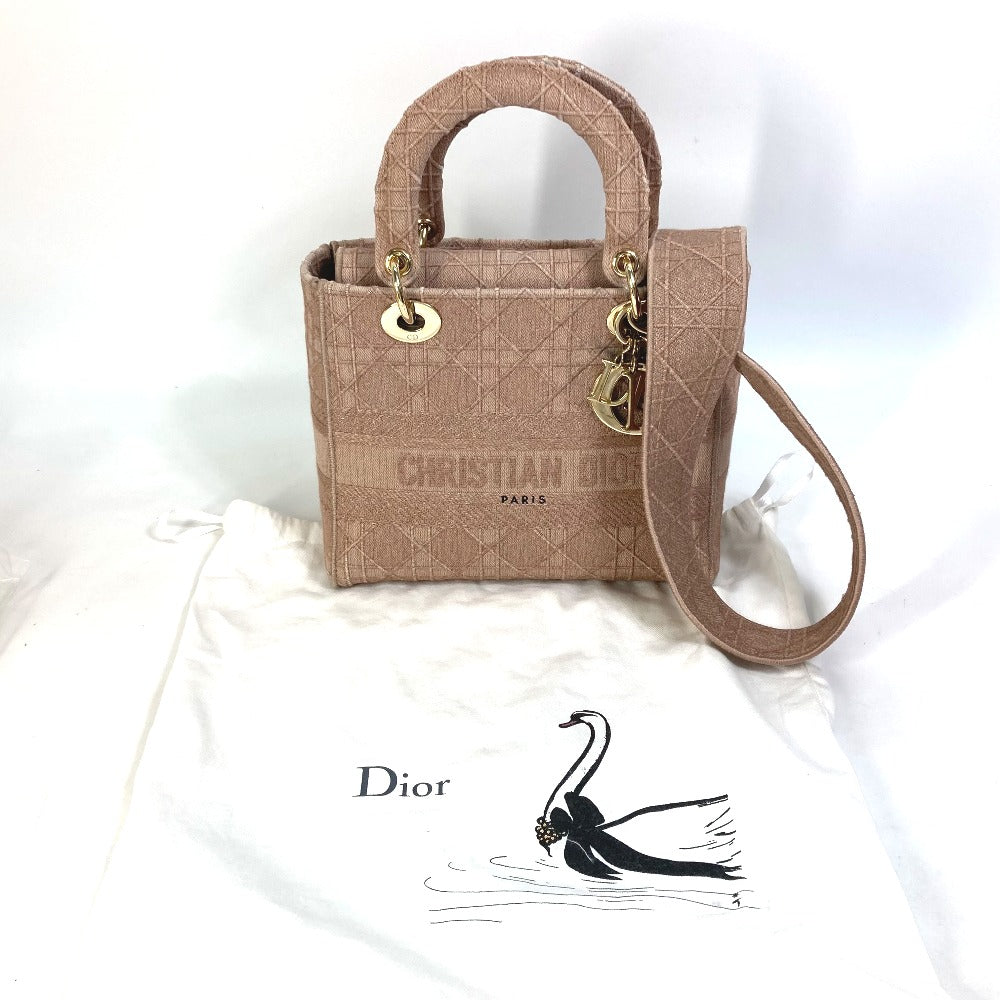 Dior M0565OWZA 2WAYバッグ ショルダーバッグ 斜め掛け LADY D-LITE ミディアム カナージュ エンブロイダリー ハンドバッグ キャンバス レディース - brandshop-reference