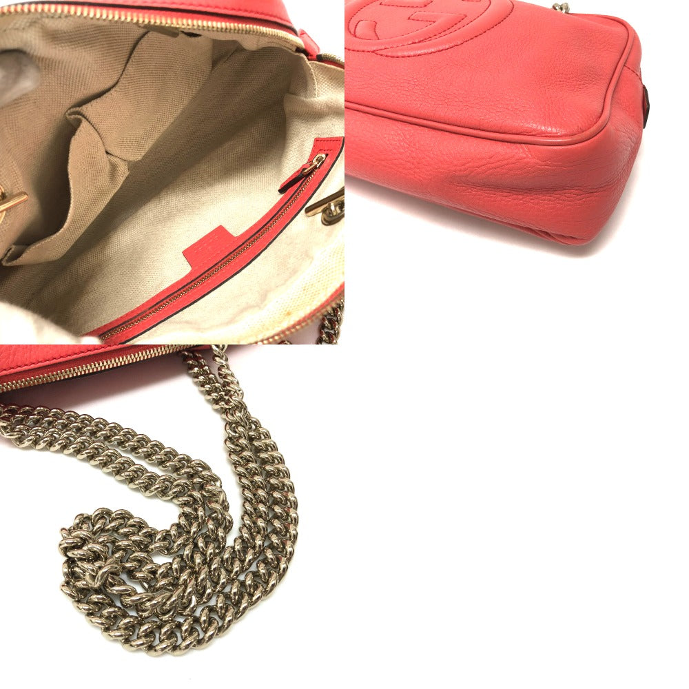 GUCCI 308983 ダブルチェーン SOHO(ソーホー) スモール レザー レディース ショルダーバッグ - brandshop-reference