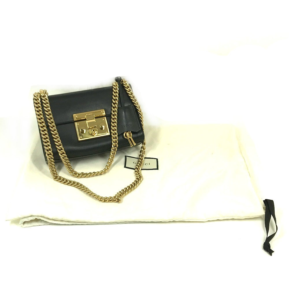 GUCCI 409487 スモール パドロック チェーン カバン 肩掛け ショルダーバッグ レザー レディース - brandshop-reference