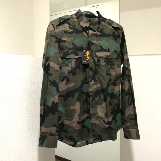 VALENTINO シャツ 迷彩 ドラゴン刺繍 コットン メンズ 長袖シャツ - brandshop-reference