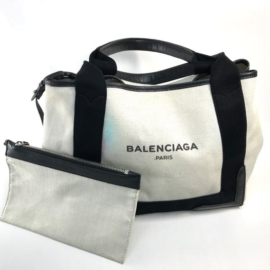BALENCIAGA 339933 ポーチ付き カバS ロゴ トートバッグ ハンドバッグ キャンバス×レザー レディース - brandshop-reference