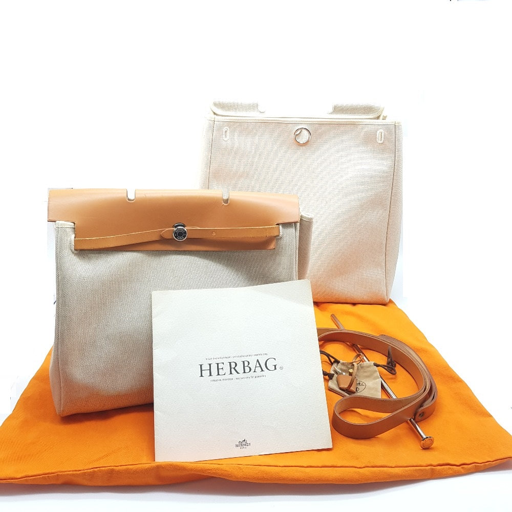 HERMES 2WAY ハンドバッグ エールバッグMM ショルダーバッグ トワルオフィシェ/レザー レディース - brandshop-reference